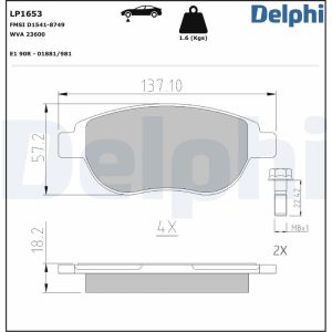Set placute frana DELPHI LP1653 – PEOUGET | AutoRival