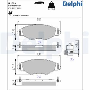 Set placute frana DELPHI LP1699 – PEOUGET | AutoRival