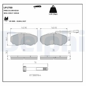 Set placute frana DELPHI LP1750 – PEOUGET | AutoRival