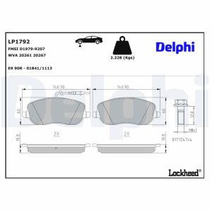Set placute frana DELPHI LP1792 – PEOUGET | AutoRival