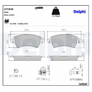 Set placute frana DELPHI LP1846 – PEOUGET | AutoRival