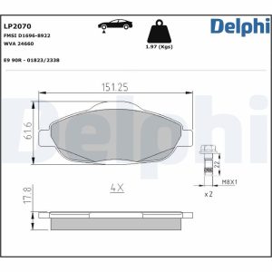 Set placute frana DELPHI LP2070 – PEOUGET | AutoRival