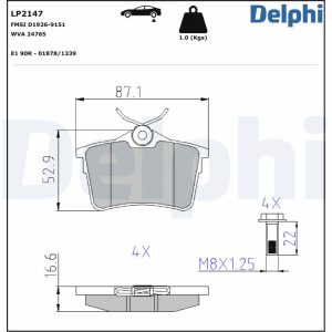 Set placute frana DELPHI LP2147 – PEOUGET | AutoRival