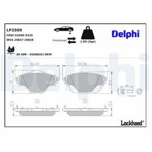 Set placute frana DELPHI LP2509 – PEOUGET | AutoRival