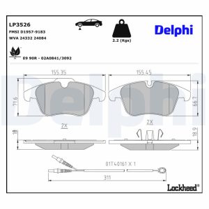 Set placute frana DELPHI LP3526 – imagine produs
