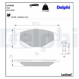 Set placute frana DELPHI LP3638 – PEOUGET | AutoRival