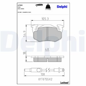 Set placute frana DELPHI LP382 – PEOUGET | AutoRival