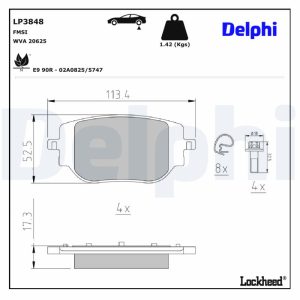 Set placute frana DELPHI LP3848 – PEOUGET | AutoRival