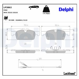 Set placute frana DELPHI LP3862 – PEOUGET | AutoRival