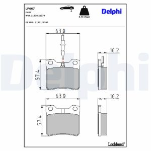 Set placute frana DELPHI LP667 – PEOUGET | AutoRival