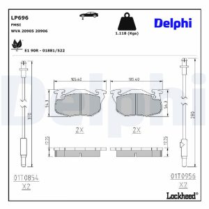 Set placute frana DELPHI LP696 – PEOUGET | AutoRival