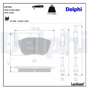 Set placute frana DELPHI LP741 – PEOUGET | AutoRival