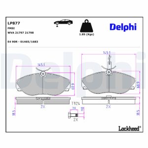 Set placute frana DELPHI LP877 – PEOUGET | AutoRival