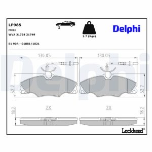 Set placute frana DELPHI LP985 – PEOUGET | AutoRival