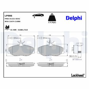 Set placute frana DELPHI LP986 – PEOUGET | AutoRival