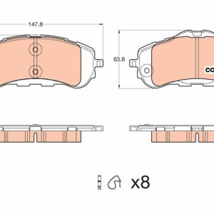 Set placute frana TRW GDB2044 – PEOUGET | AutoRival