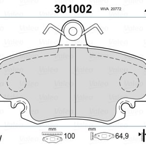 Set placute frana VALEO 301002 – imagine produs