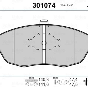 Set placute frana VALEO 301074 – PEOUGET | AutoRival