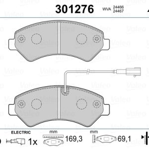 Set placute frana VALEO 301276 – PEOUGET | AutoRival