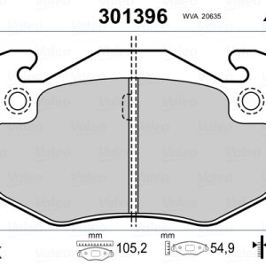 Set placute frana VALEO 301396