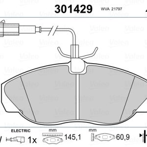Set placute frana VALEO 301429 – PEOUGET | AutoRival