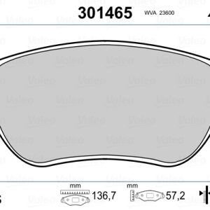 Set placute frana VALEO 301465 – PEOUGET | AutoRival