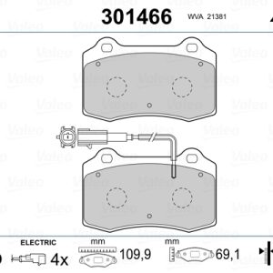 Set placute frana VALEO 301466