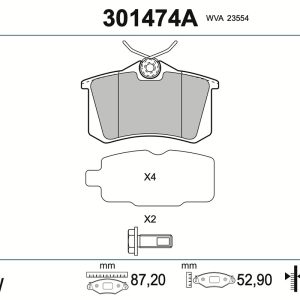 Set placute frana VALEO 301474A