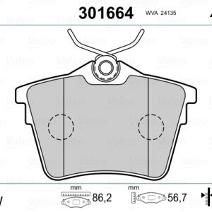 Set placute frana VALEO 301664
