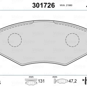 Set placute frana VALEO 301726