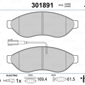 Set placute frana VALEO 301891