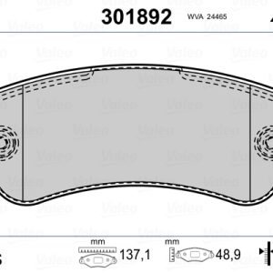 Set placute frana VALEO 301892