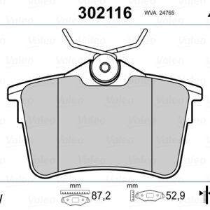 Set placute frana VALEO 302116