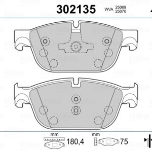 Set placute frana VALEO 302135