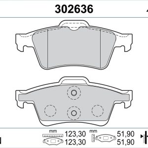 Set placute frana VALEO 302636