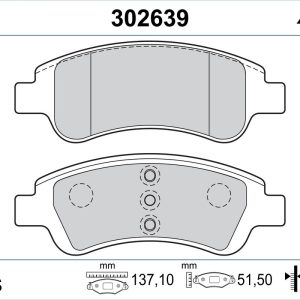 Set placute frana VALEO 302639