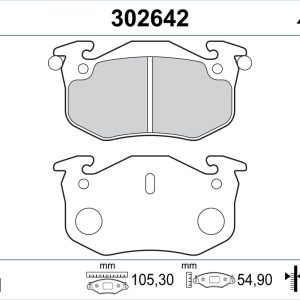 Set placute frana VALEO 302642