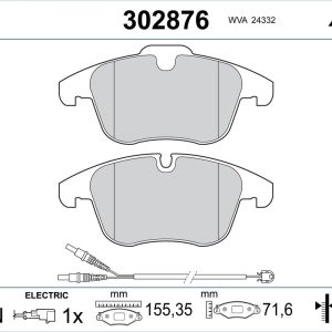 Set placute frana VALEO 302876