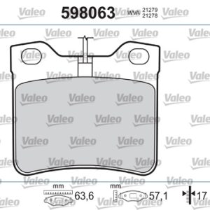 Set placute frana VALEO 598063