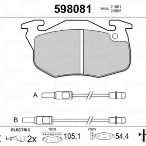 Set placute frana VALEO 598081