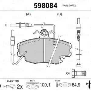 Set placute frana VALEO 598084