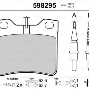 Set placute frana VALEO 598295 Set placute frana VALEO 598295 – imagine produs