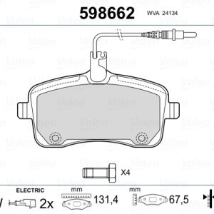 Set placute frana VALEO 598662