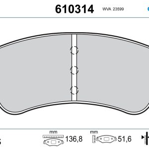 Set placute frana VALEO 610314