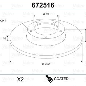 Disc frana VALEO 672516 – PEOUGET | AutoRival