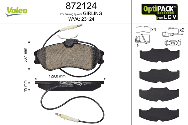 Set placute frana VALEO 872124