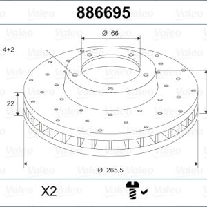 Disc frana VALEO 886695