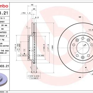 Disc frana BREMBO 09.8303.21 – PEOUGET | AutoRival