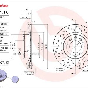 Disc frana BREMBO 09.C657.1X – PEOUGET | AutoRival