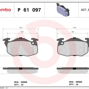 Set placute frana BREMBO P 61 097 – PEOUGET | AutoRival